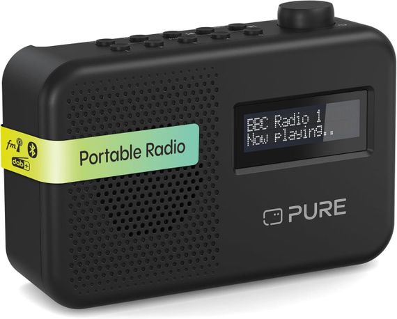 Радио портативное Pure DAB+/FM с Bluetooth, LCD-дисплеем, питание от сети или батареек, радиоприемник с часами