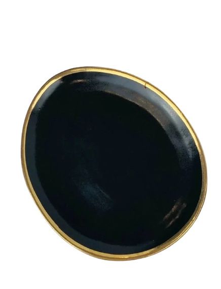 Тарелка овальная Декор Керамика Graphite Gold ГГ-161 22х26 см черная