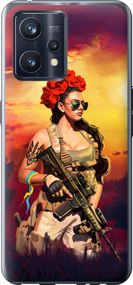 Чехол на Realme 9 Украинка с оружием "5316u-2866-17620"