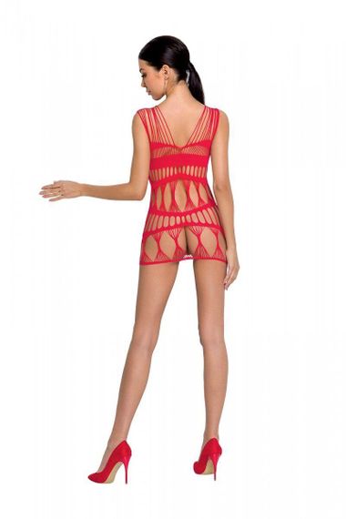 Бодістокінг-сукня Passion BS089 red, міні, плетіння у вигляді павутини sexstyle | Зображення 1
