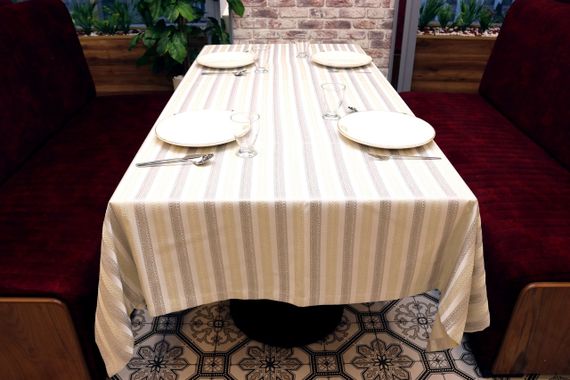 Скатерть жаккардовая Kayra Strip 160×285 см | Зображення 7