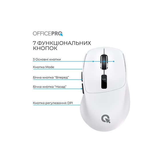 Мишка OfficePro M398W Wireless/Bluetooth White (M398W) | Зображення 4