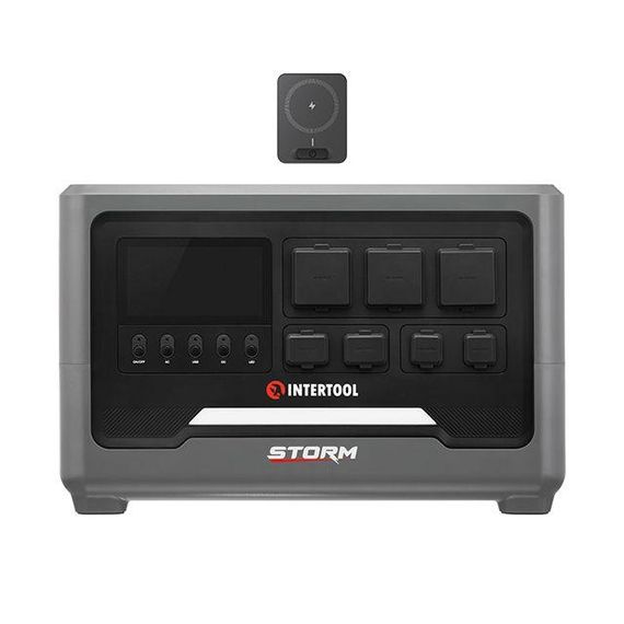 Станція зарядна портативна 2.4 кВт, 2048 Втг, LiFeP04, бездротова зарядка, знімний повербанк, STORM INTERTOOL