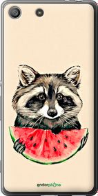 Чохол на Sony Xperia M5 E5633 Єнотик з кавуном "4605u-217-2448"