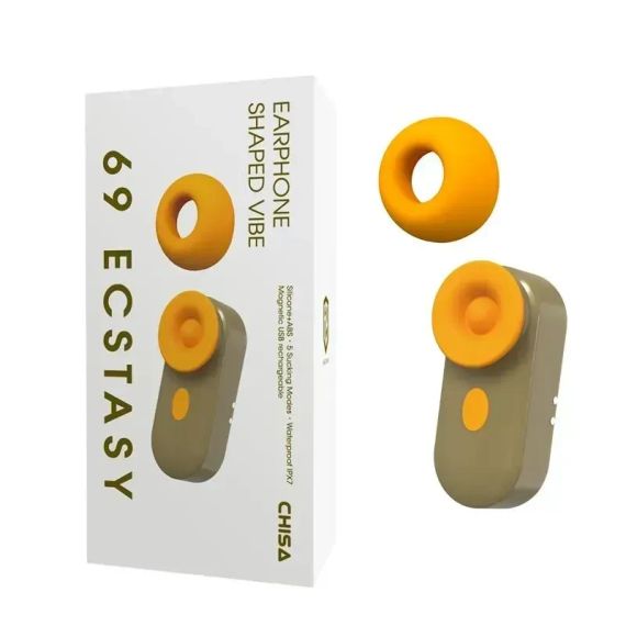 Вакуумний стимулятор у вигляді навушника Сhisa 69 ECSTASY сіро-помаранчевий Sex Aura