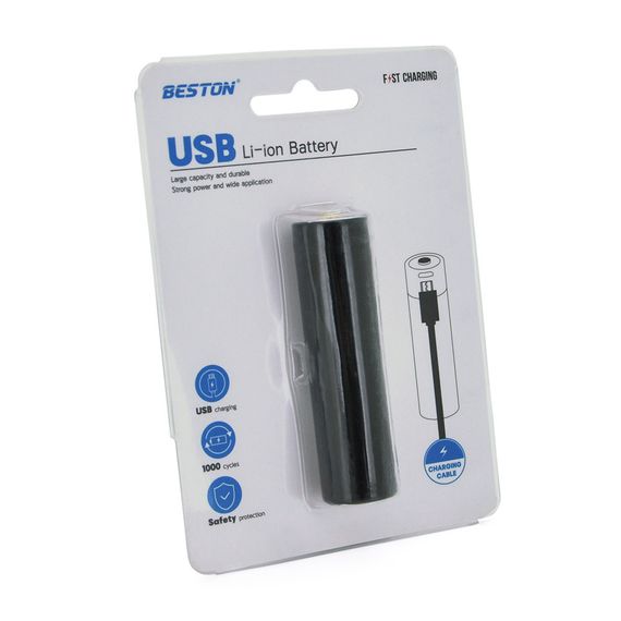 Акумулятор 18650 Li-Ion Beston 4.2/3.7/2.5V, USB-Micro, 2600mAh (negative electrode + protection plate) | Зображення 2