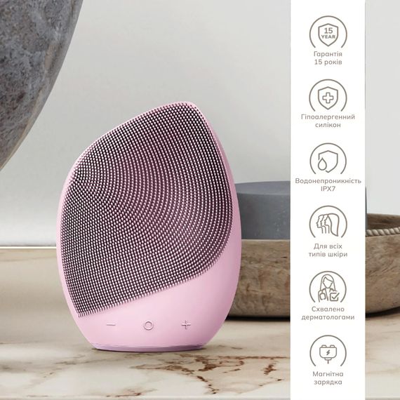 Електронна ультразвукова щітка для обличчя GESKE Sonic Facial Brush 5в1 pink | Зображення 2