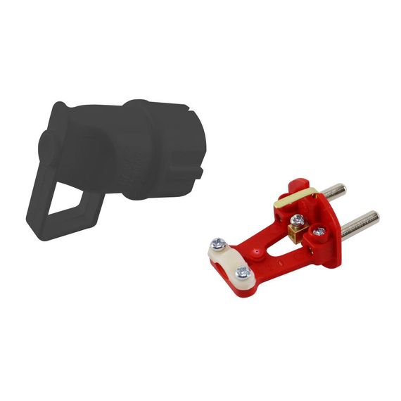 Вилка з заземленням, 16А, з ручкою, чорна, AY-KA, (арт. 62-13-33) | Зображення 1