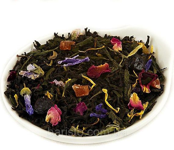 Чай 1001 Ніч ТМ "Чайні шедеври", 500 г. Суміш чорного та зеленого чаю з добавками яблука і пелюсток квітів | Зображення 1