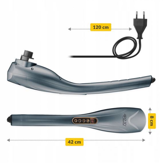 Ручний вібраційний масажер для тіла 4FIZJO Long Stick 7 в 1 4FJ0555 Grey (P-5907739319135) | Зображення 8