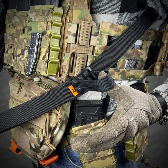 Ремінь збройовий одно/двоточковий з додатковим кріпленням RAGNAROK "TYR" carbine чорний | Зображення 5