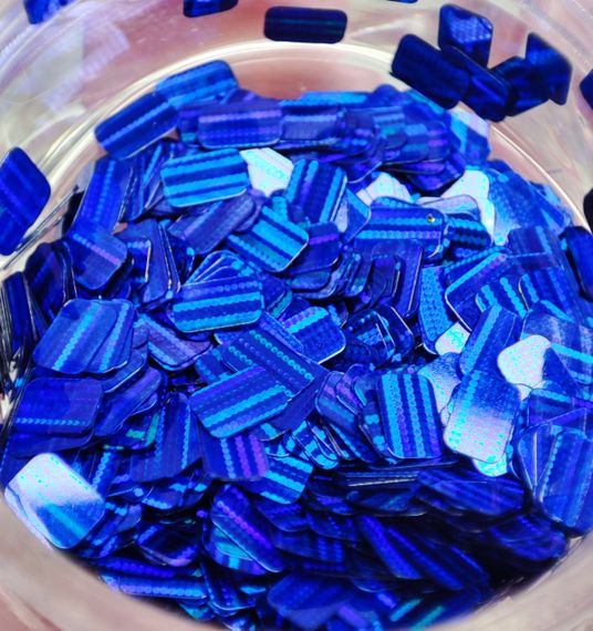 Сині голографічні прямокутники (в баночці)