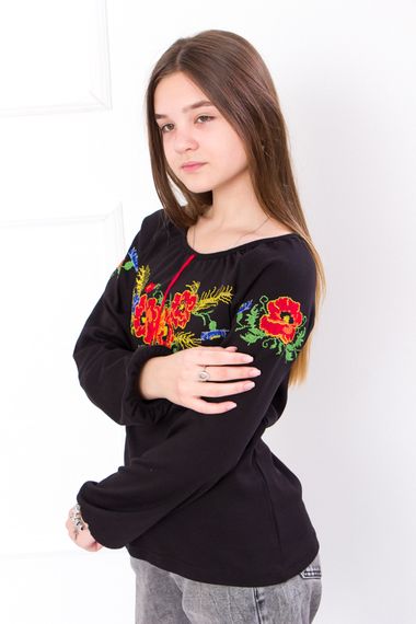 Вишиванка для дівчинки з довгим рукавом Носи своє 170 Чорний (p-7899-165389) | Зображення 1