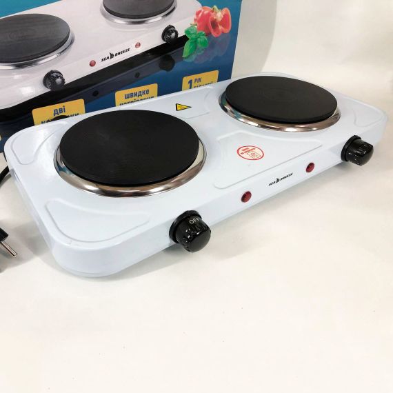 Електроплита для дачі Sea Breeze SB-063 біла / Електроплита FO-197 двоконфоркова настільна | Зображення 4