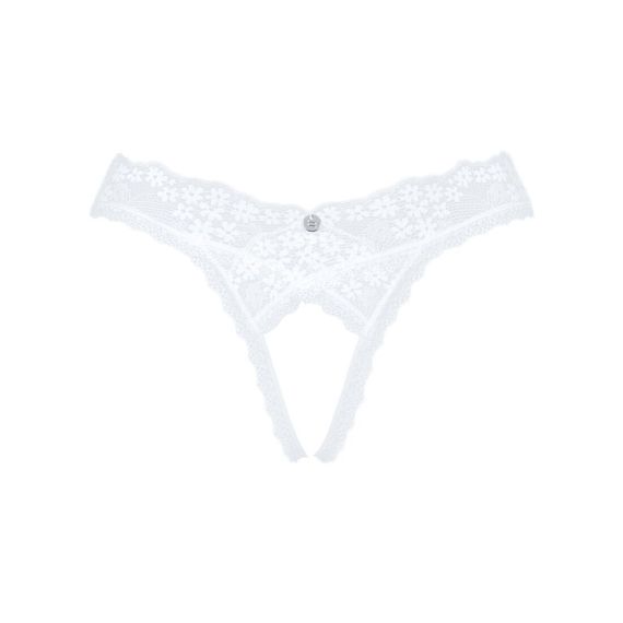 Мереживні танга Obsessive Heavenlly crotchless thong M/L, з доступом | Зображення 4