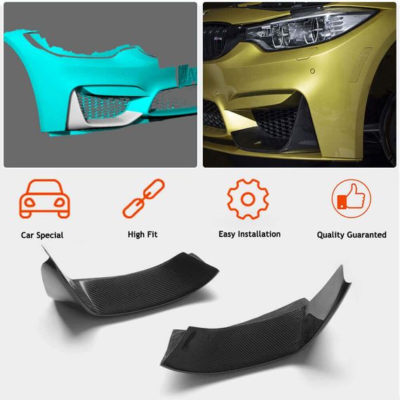 Накладки на передній бампер Flap V3 (для F80, Карбон) для BMW 3 серія F-30/31/34 2012-2019 рр | Зображення 2