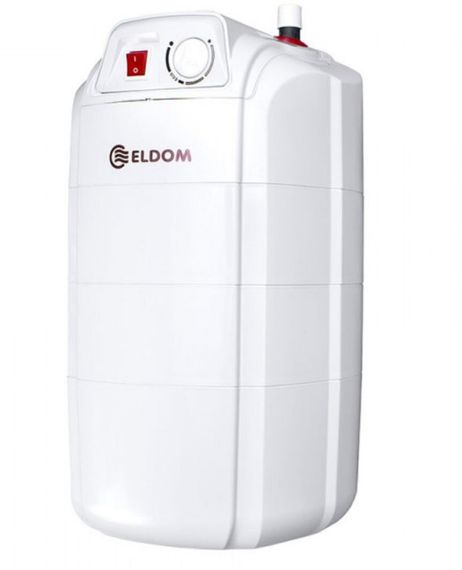 Водонагрівач Eldom EXTRA LIFE 10 л, під мийкою, 2,0 кВт, "мокрий" ТЕН, вертикальний, прямокутний, білий (72325PMP)