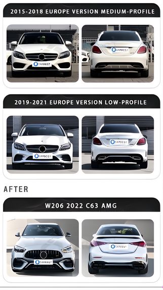 Комплект рестайлінгу в W206 AMG для Mercedes C-сlass W205 2014-2021 рр