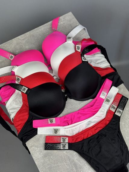 Комплект Victoria's Secret 8073 Push-Up Bra червоний | Зображення 4