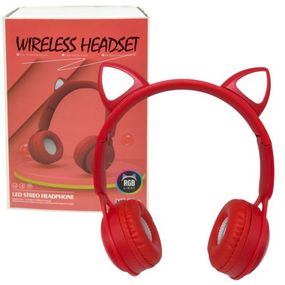 Навушники бездротові, підсвічування, Bluetooth, (ЧЕРВОНІ)