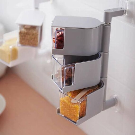 Настенный поворотный органайзер для специй (3 секции)