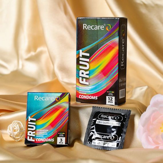 Презервативи Holographic Recare Fruit Flavour Condoms 3 шт, аромати: м'ята, банан, полуниця | Зображення 5