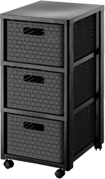 Комод пластиковий на 3 ящики Rotho (Рото) Country (11654) Сірий