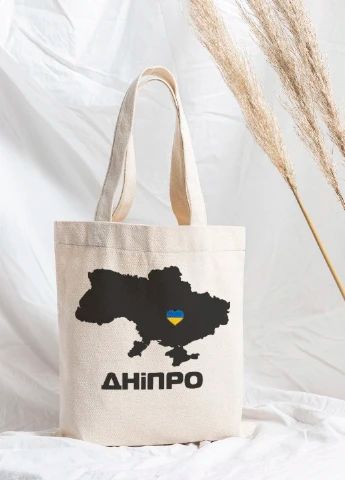 Еко сумка шопер Мерч Крафт Дизайн 34х38см ручка 60см з принтом Україна дніпро