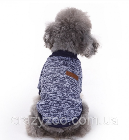 Кофта для собак та котів EcoToys Black Blue M ряба темно-синя A: 30 см B: 37 см C: 24 см 7119 | Зображення 3
