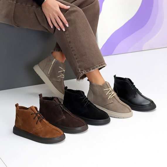 Дизайнерські черевики дезерти натуральна замша колір Шоколад | Зображення 9