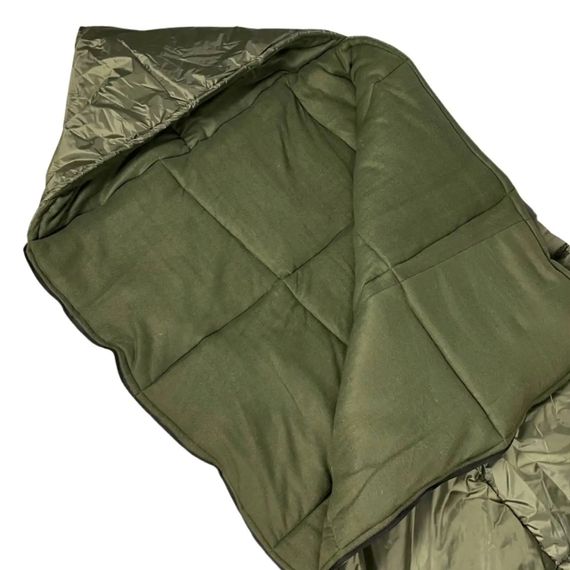 Спальний мішок зимовий з флісом (ковдра з капюшоном) Олива розмір 220х100 см | Зображення 1