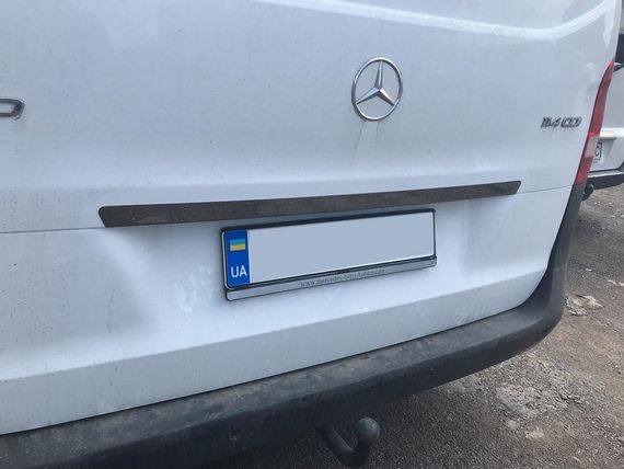 Планка над номером BlackChrome (нерж) для Mercedes Vito / V W447 2014-2024 рр | Зображення 1