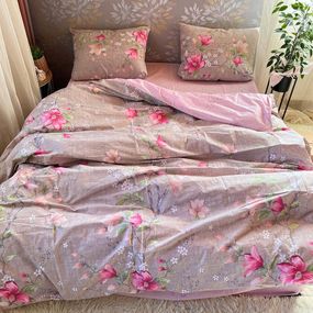 Комплект постельного белья Soft евро 200х220 см цветы Магнолия