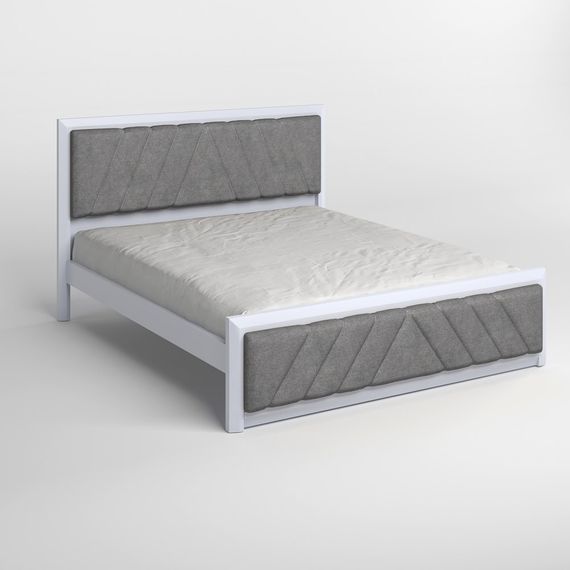 Двоспальне дерев'яне ліжко Mebigrand Барселона Б2 Сіро-блакитний (S2010R80B)/Аляска 93 (Сірий) 180х190 см (MBG-13618) | Зображення 1