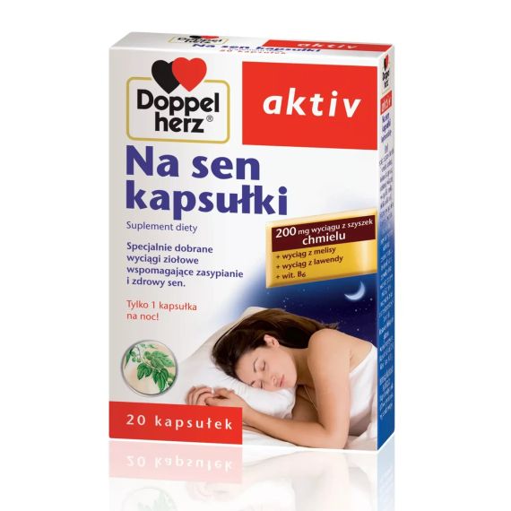 Doppelherz aktiv Капсулы для сна 20 шт – натуральное успокаивающее с мелиссой, лавандой, хмелем и витамином B6