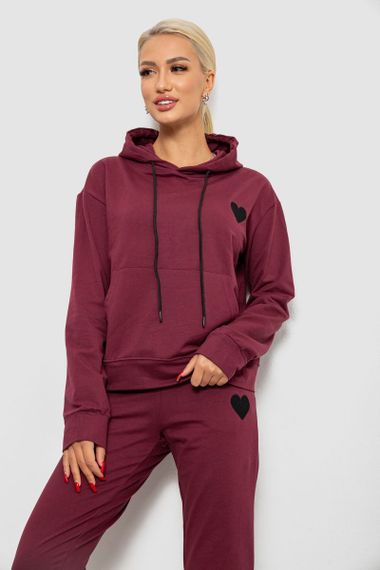 Спортивний костюм жіночий двонитка, колір сливовий, 214R1419-004 | Зображення 1
