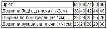Боді ясельний для дівчинки (з довгим рукавом) Носи своє 86 Бежевий (p-13358-148712) | Зображення 1