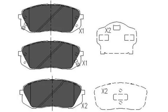 Колодки передні гальмівні Kia Carens 07-/Sportage 04-(mando), KAVO PARTS (KBP4018) | Зображення 2