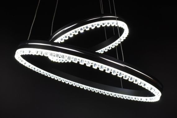 Люстра світлодіодна підвісна LED світильник для квартири на стелю лед з пультом 26564 Чорний 40-140х50х50 см. | Зображення 3