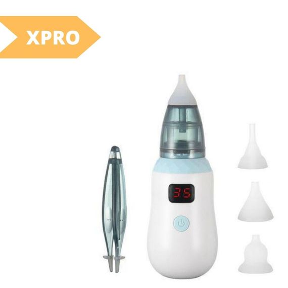Аспіратор дитячий акумуляторний 2-в-1 XPRO BABY NOSE з LED-дисплеєм білий (MER-14821_318) | Зображення 1