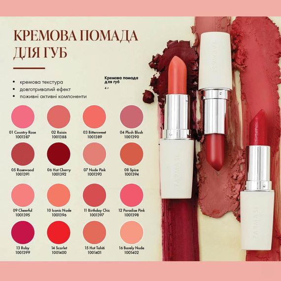 Кремова помада для губ Farmasi 16 Barely Nude 4 г | Зображення 7