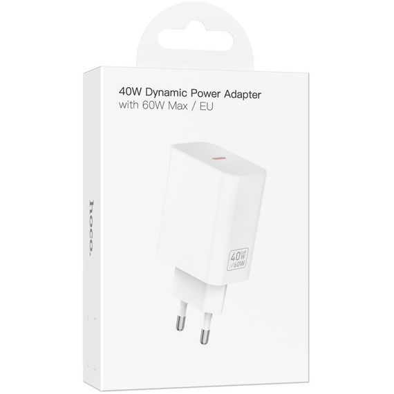МЗП Hoco C162A Source PD40W (1USB-C) White | Зображення 1