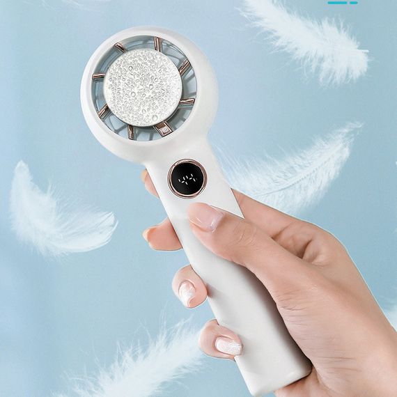 Портативний вентилятор YL007 with Display з підставкою для телефону 2000mAh White | Зображення 5