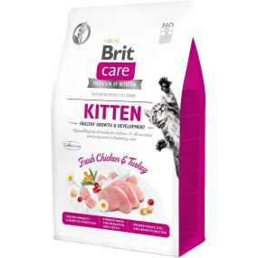 Сухий корм для кошенят Brit Care Cat GF Kitten Growth&Development зі свіжою куркою та індичкою, 400 г