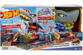 Трек Хот Вилс Цветное перевоплощение Автомойка Акула Оригинал Hot Wheels City Ultra Shark Car Wash