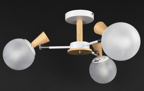 Люстра стельова на 3 лампочки 27292 Білий 28х46х46 см. | Зображення 3