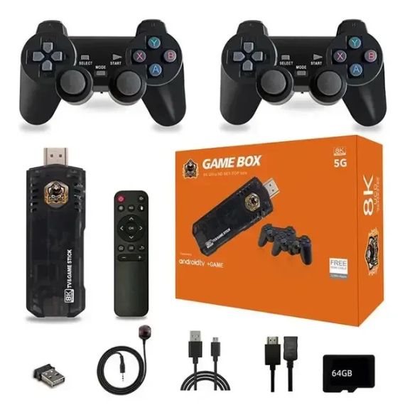 Игровая ТВ-приставка M8 mini 4K на Android TV с встроенным эмулятором ретро-игр и джойстиками | Зображення 3