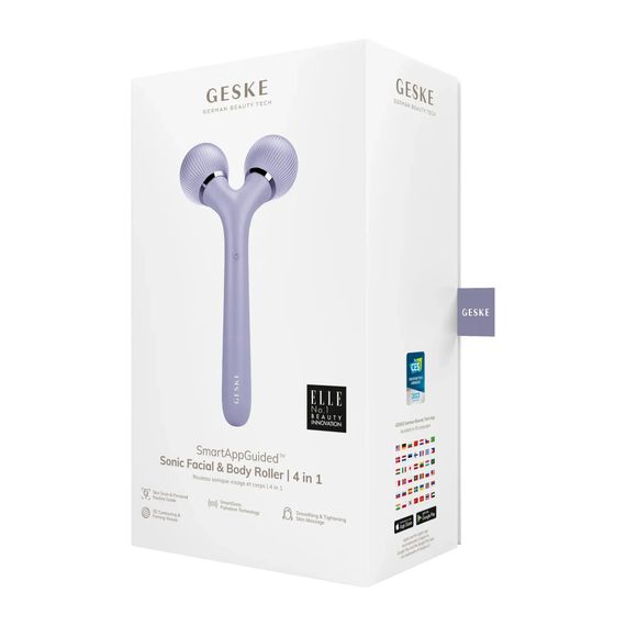 Електронний ультразвуковий ролик для обличчя та тіла GESKE Sonic Facial&Body Roller 4в1 magenta, Фіолетовий | Зображення 7