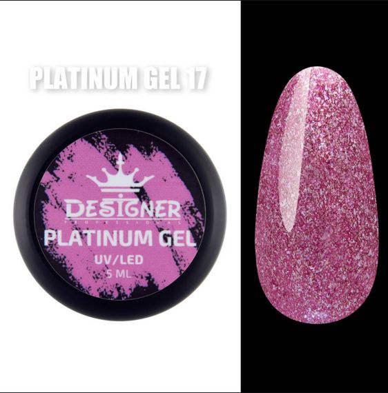 Гель-фарба P17 Designer Platinum Gel з блистками 5мл | Зображення 2