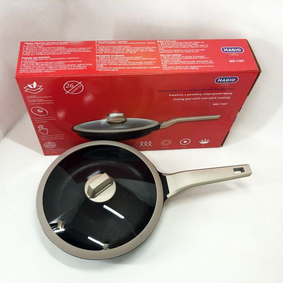 Якісна сковорода Magio MG-1167 26 см, Сковорода з індукційним дном, ZN-102 Антипригарна сковорода | Зображення 4